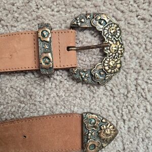 Celestial Themed Pink Leather Belt